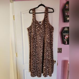 Torrid Size 6 Leopard Print Midi Dress Plus Size Like New Condition